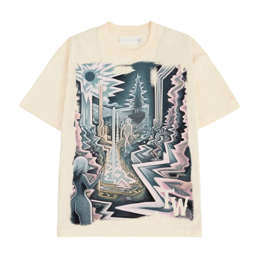 Áo Thun Local Brand Teeworld Illusion Mirror T-shirt Trắng Đen Nam Nữ Form Rộng Unisex