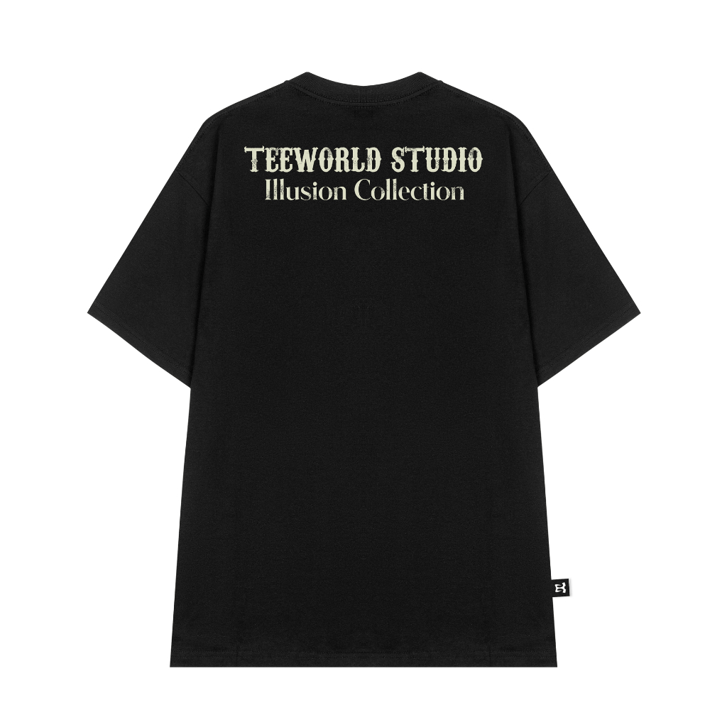 Áo Thun Local Brand Teeworld Illusion Mirror T-shirt Trắng Đen Nam Nữ Form Rộng Unisex