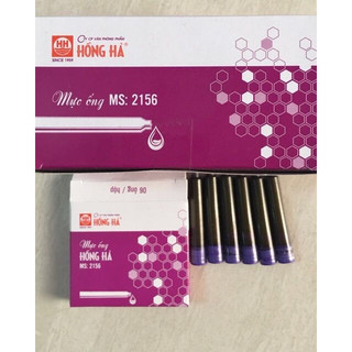  Mực ống Hồng Hà - Hộp 6 ống - Màu tím- MS 2156   dùng cho bút máy Hồng Hà MS 2261  