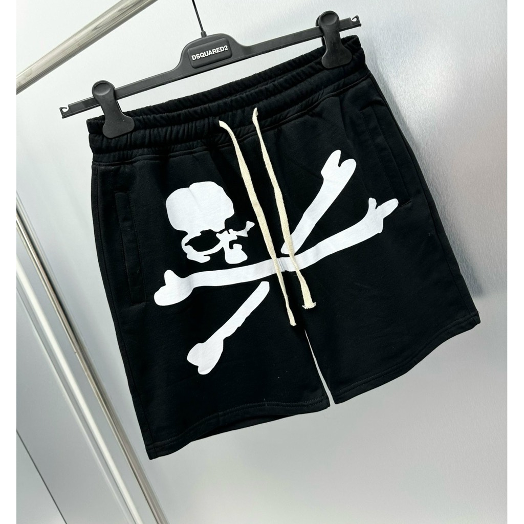 Quần đùi nam chất nỉ logo skeleton thoáng mát - Quần short nam hoạ tiết in skeleton chất vải nỉ mát mịn