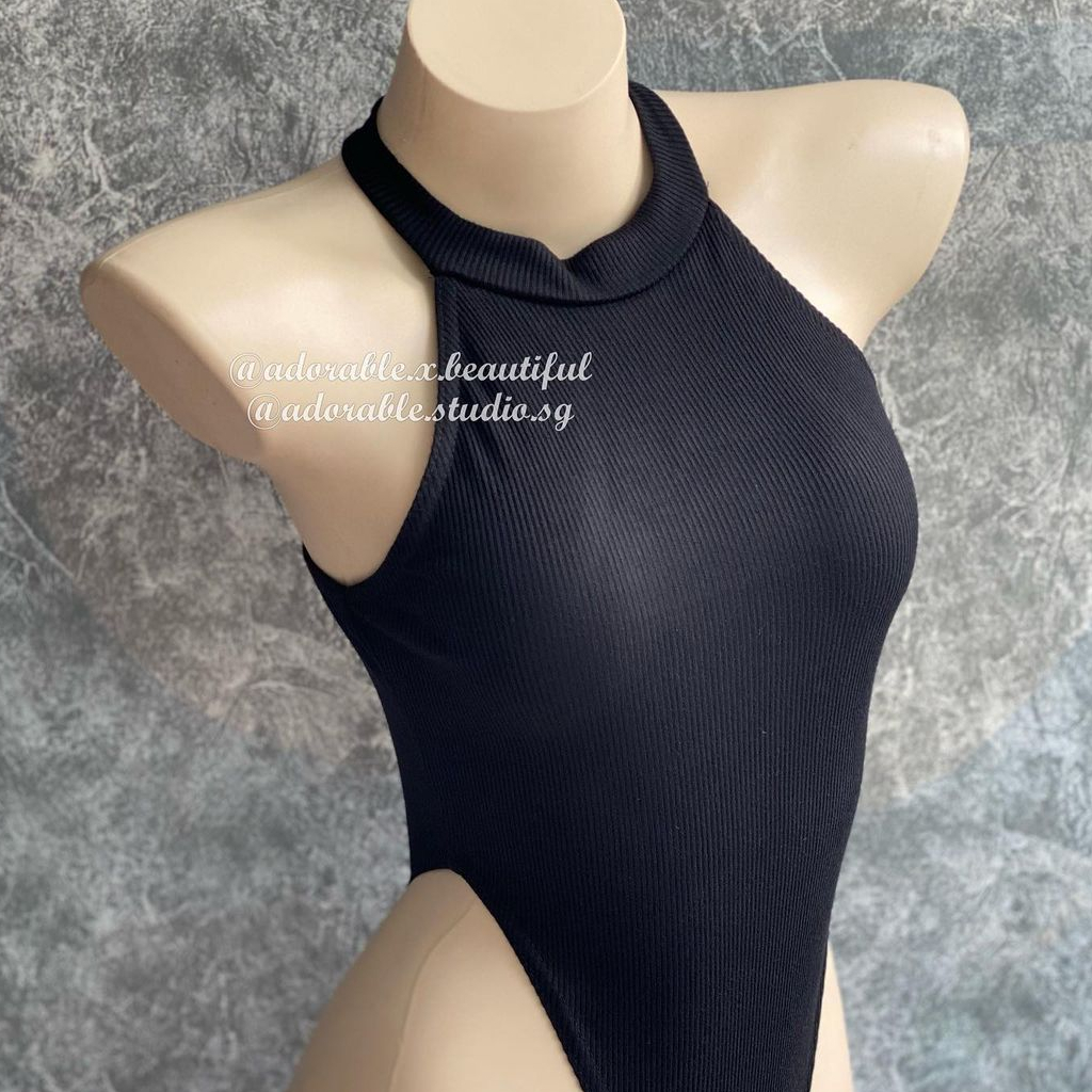 Bodysuit Nữ Thun Gân Trơn Sát Nách Sexy Co Giãn, Jumpsuit Đen Thấm Hút Dễ Mặc Basic Trendy AdorablexBeautiful