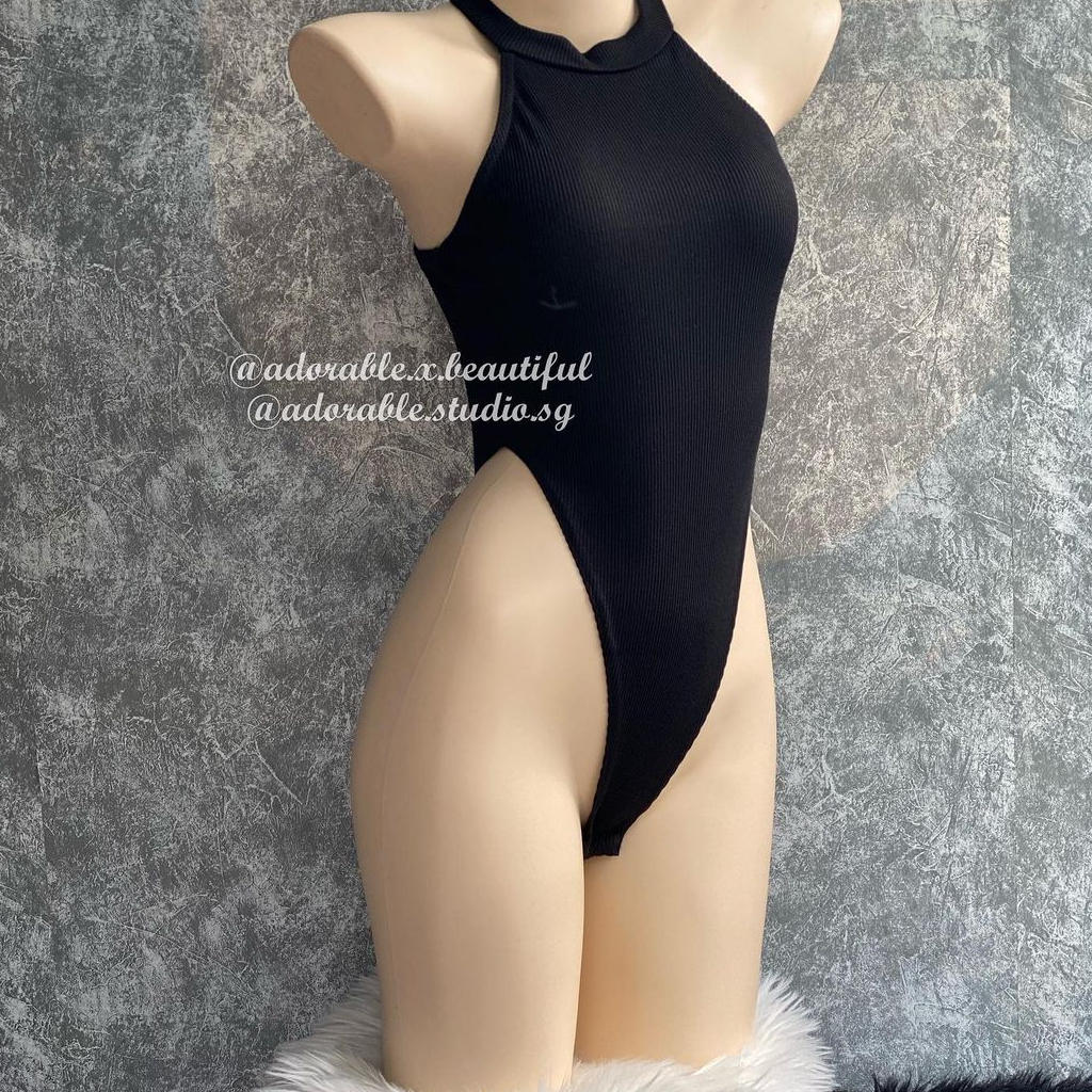 Bodysuit Nữ Thun Gân Trơn Sát Nách Sexy Co Giãn, Jumpsuit Đen Thấm Hút Dễ Mặc Basic Trendy AdorablexBeautiful