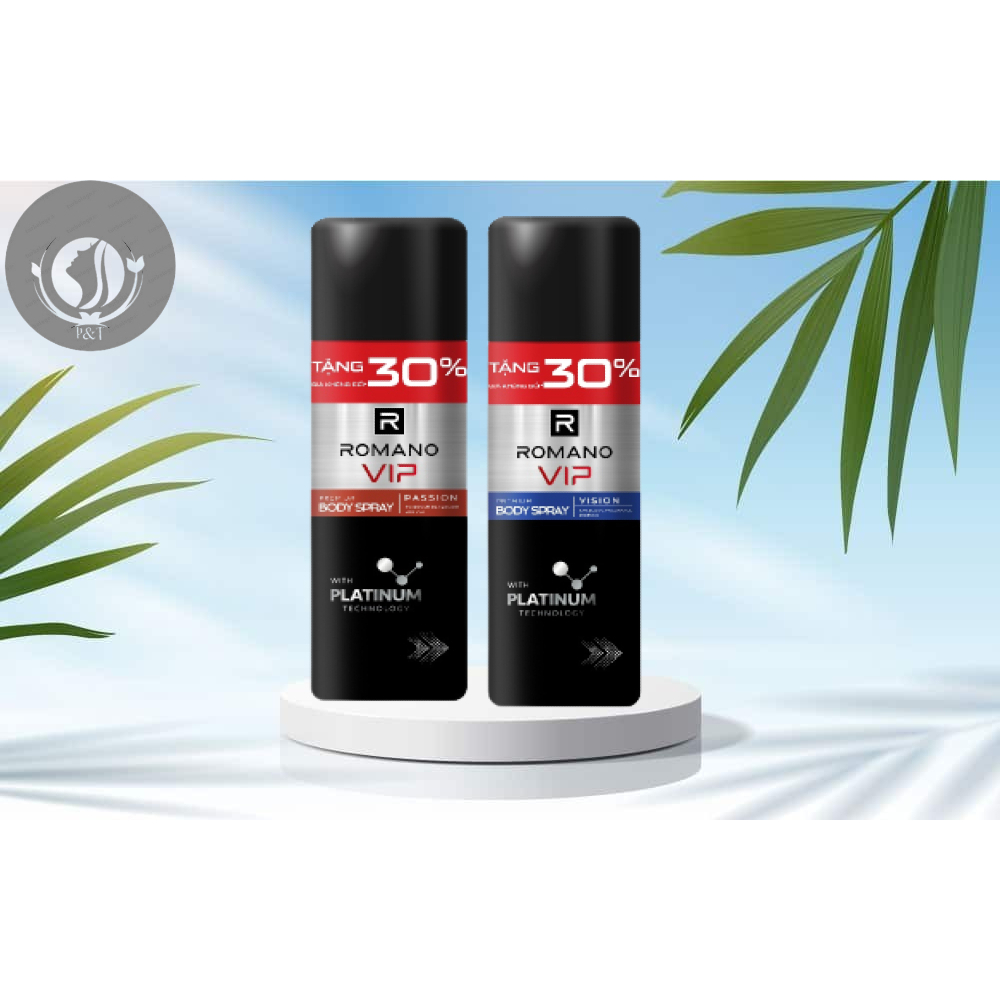 Xịt khử mùi cao cấp Romano Vip Vision/ Passion 195ml.