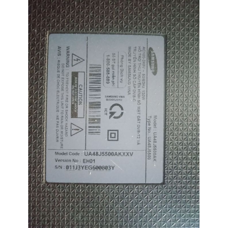 Bo điều khiển, bo nguồn, bo tcon, bo wifi, mắt nhận, cáp panel, cặp loa tivi Samsung UA48J5500AK bóc máy