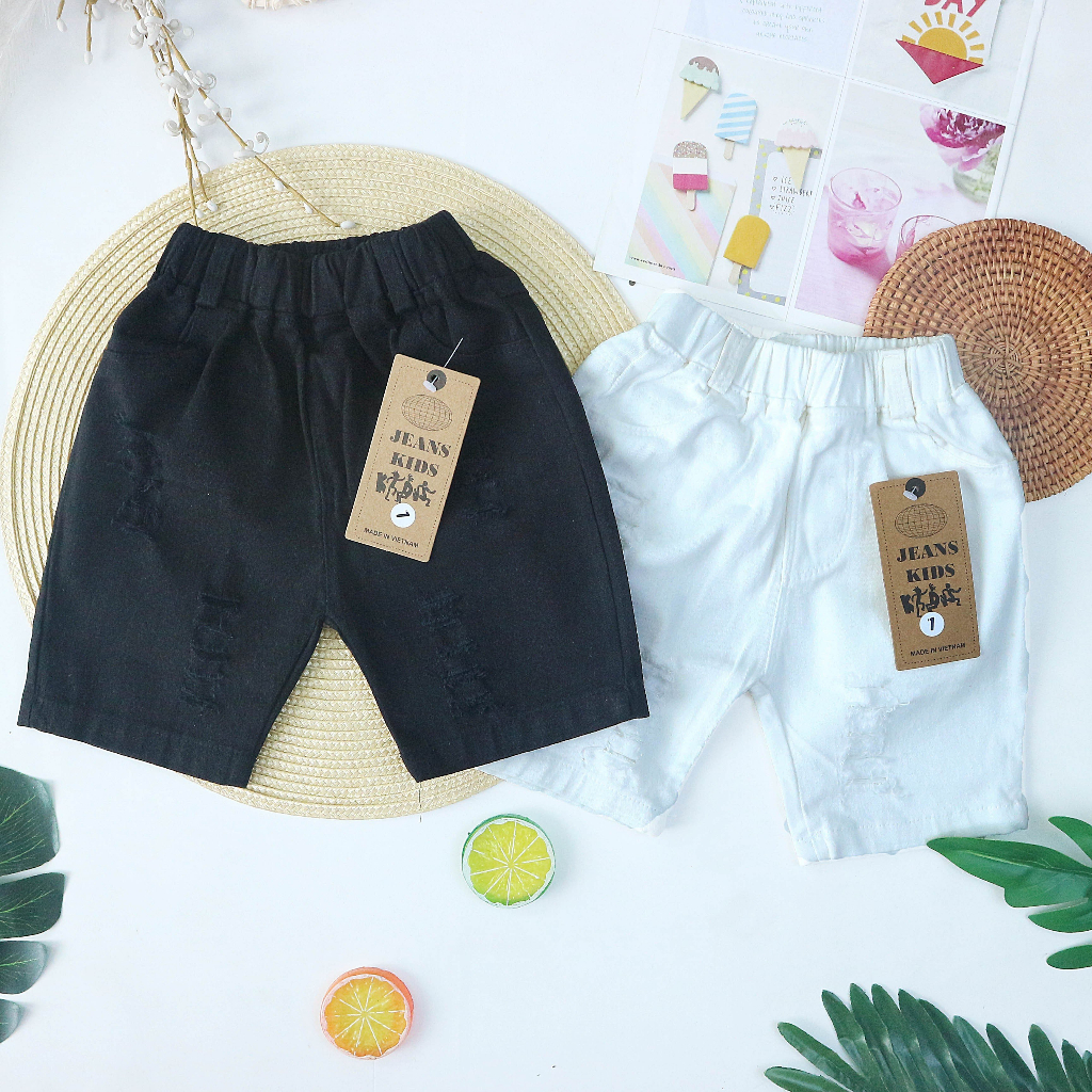 Quần kaki ngắn rách  cho Bé trai bé gái  9-28kg