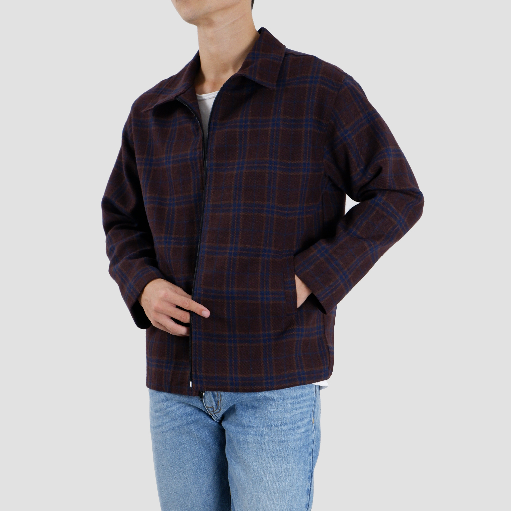 ÁO KHOÁC nam cao cấp 2 lớp màu NÂU CARO 2 lớp sử dụng thường ngày