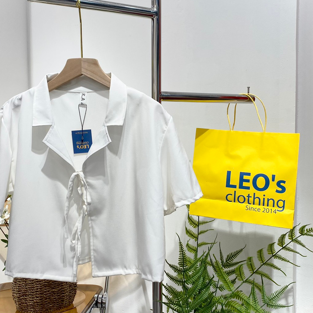 Áo Sơmi Croptop Cột Nơ LEO's clothing