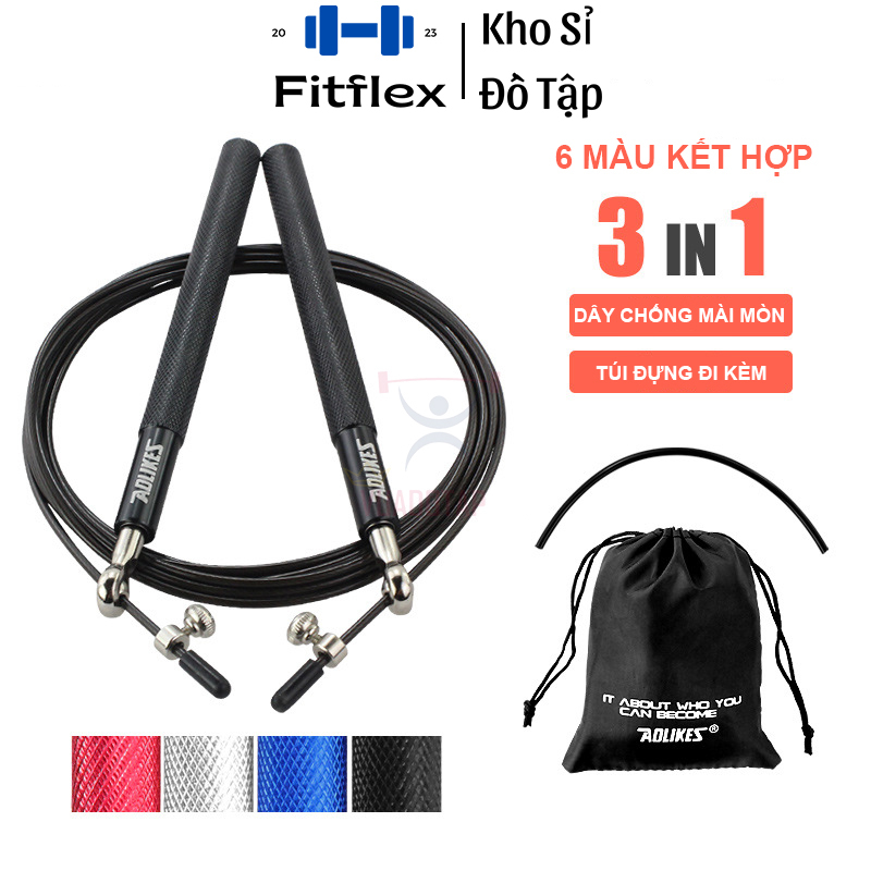 Dây Nhảy Lõi Thép Tay Cầm Hợp Kim Nhôm AOLIKES A-3202 (Tặng túi đựng)
