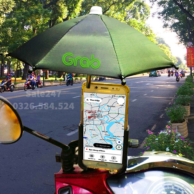 Dù  Che Điện Thoại Grab - Che Nắng Mưa Siêu Tiện Lợi