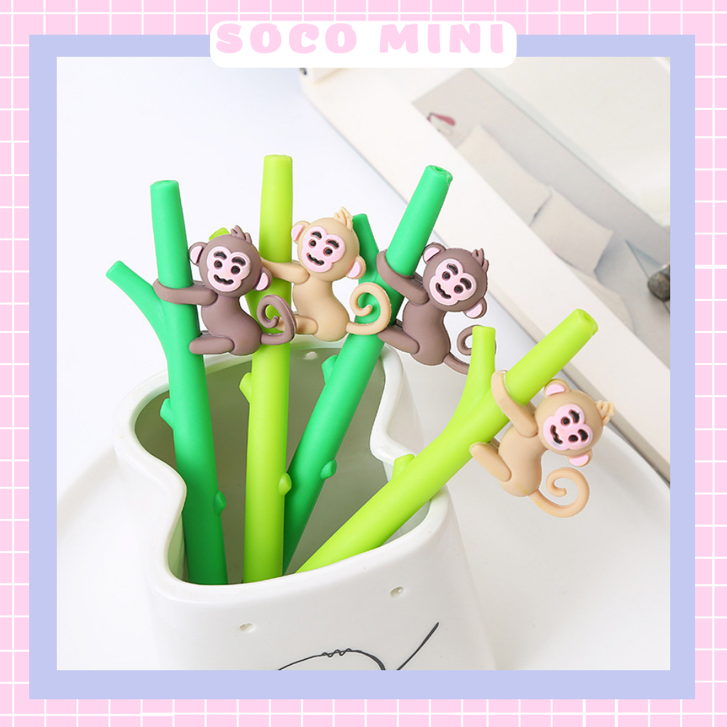 Bút Gel Hình Khỉ Đu Cây Mực Đen Ngòi 0.5mm