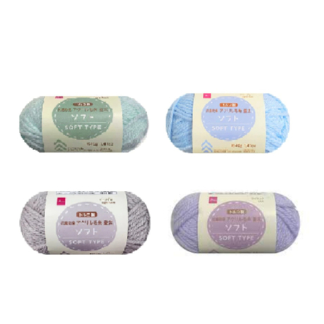 Daiso Cuộn len sợi Acrylic mềm mại khử mùi kháng khuẩn 40gr 4 màu 14x7x7cm