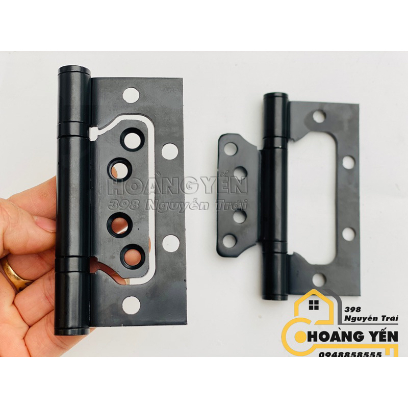 Bản lề âm dương màu đen, bản lề cánh bướm màu đen, bản lề mẹ bồng con 10cm