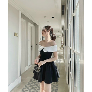 Đầm Dự Tiệc Trễ Vai Sang Chảnh ♥️ Váy Bẹt Vai Dáng Bồng - Linh Chip Shop
