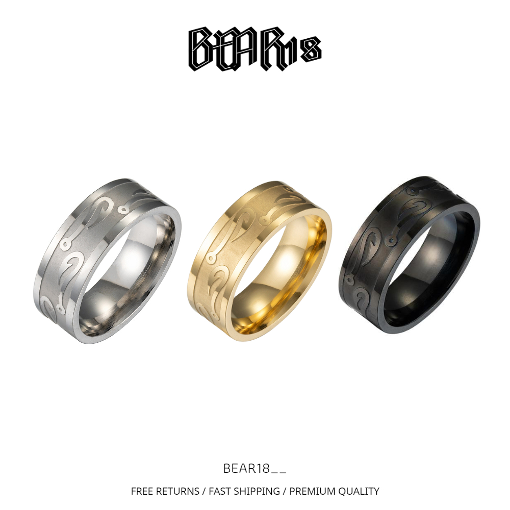 [ FULL SIZE ] Nhẫn bạc dây xích thép titan không gỉ phong cách hiphop unisex phù hợp cho nam nữ BEAR18