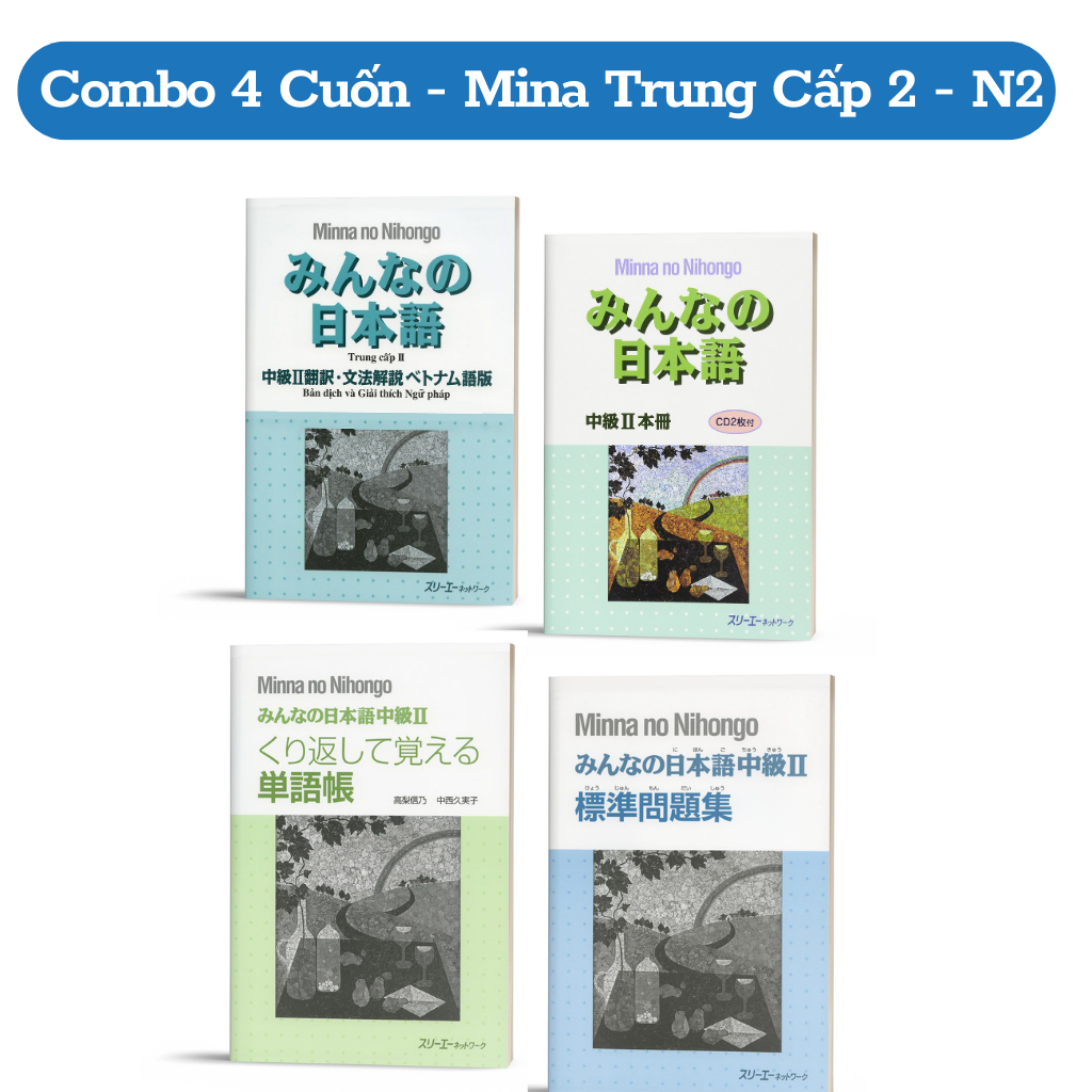 Sách - Combo 4 Cuốn Minna No Nihongo Trung Cấp 2 Dành Cho Trình Độ N2 (Lẻ Tuỳ Chọn)