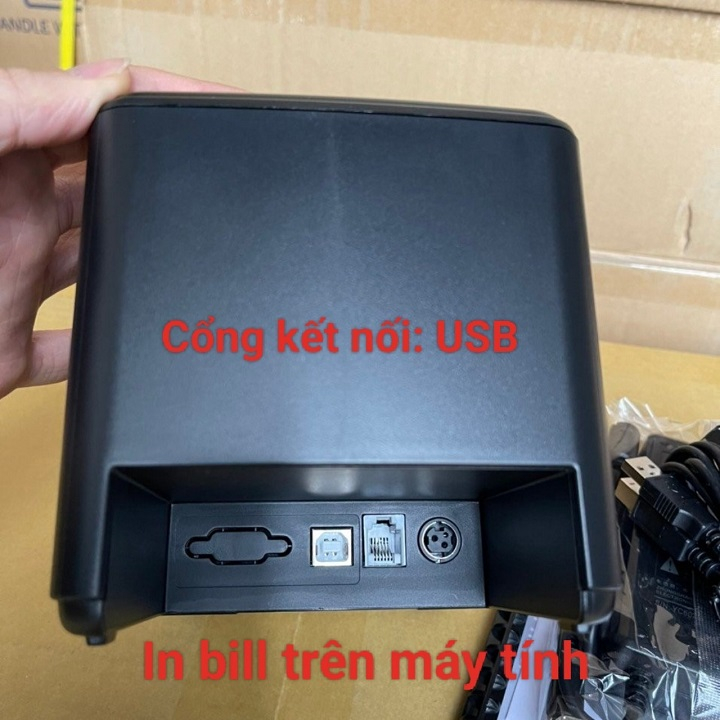 Máy in hóa đơn Xprinter Q80C khổ giấy K80, in hoá đơn trên máy tính