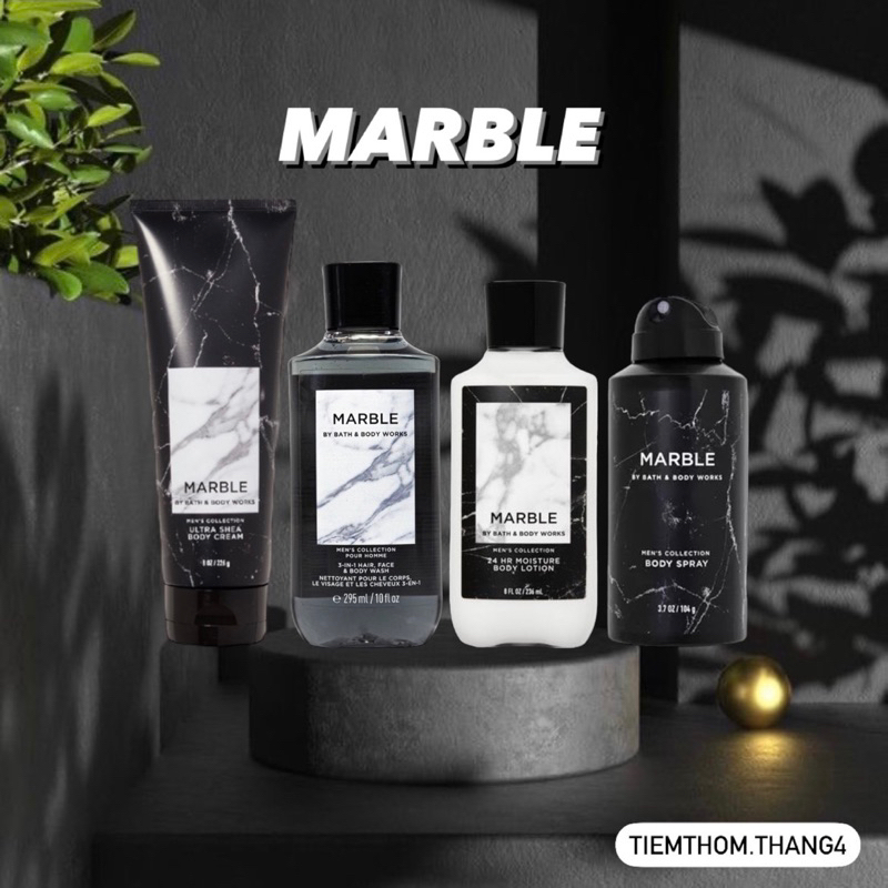 •𝐌𝐚𝐫𝐛𝐥𝐞• Bath & Body Works - Sản phẩm dưỡng và xịt thơm toàn thân dành cho nam