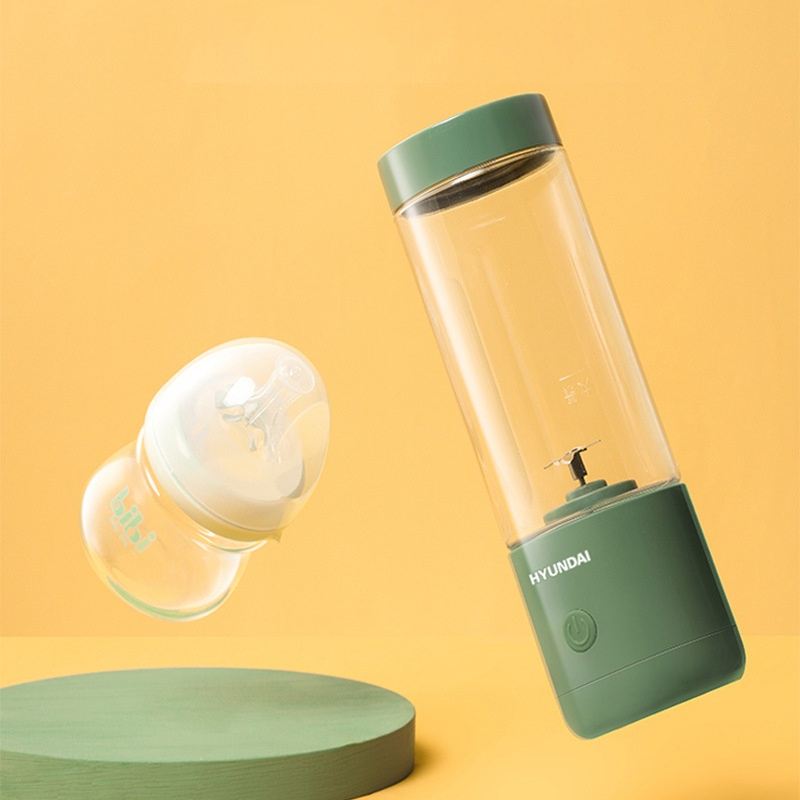Máy Xay Sinh Tố Cầm Tay Mini HYUNDAI - Máy Xay Đa Năng Sạc Tích Điện 4 Lưỡi