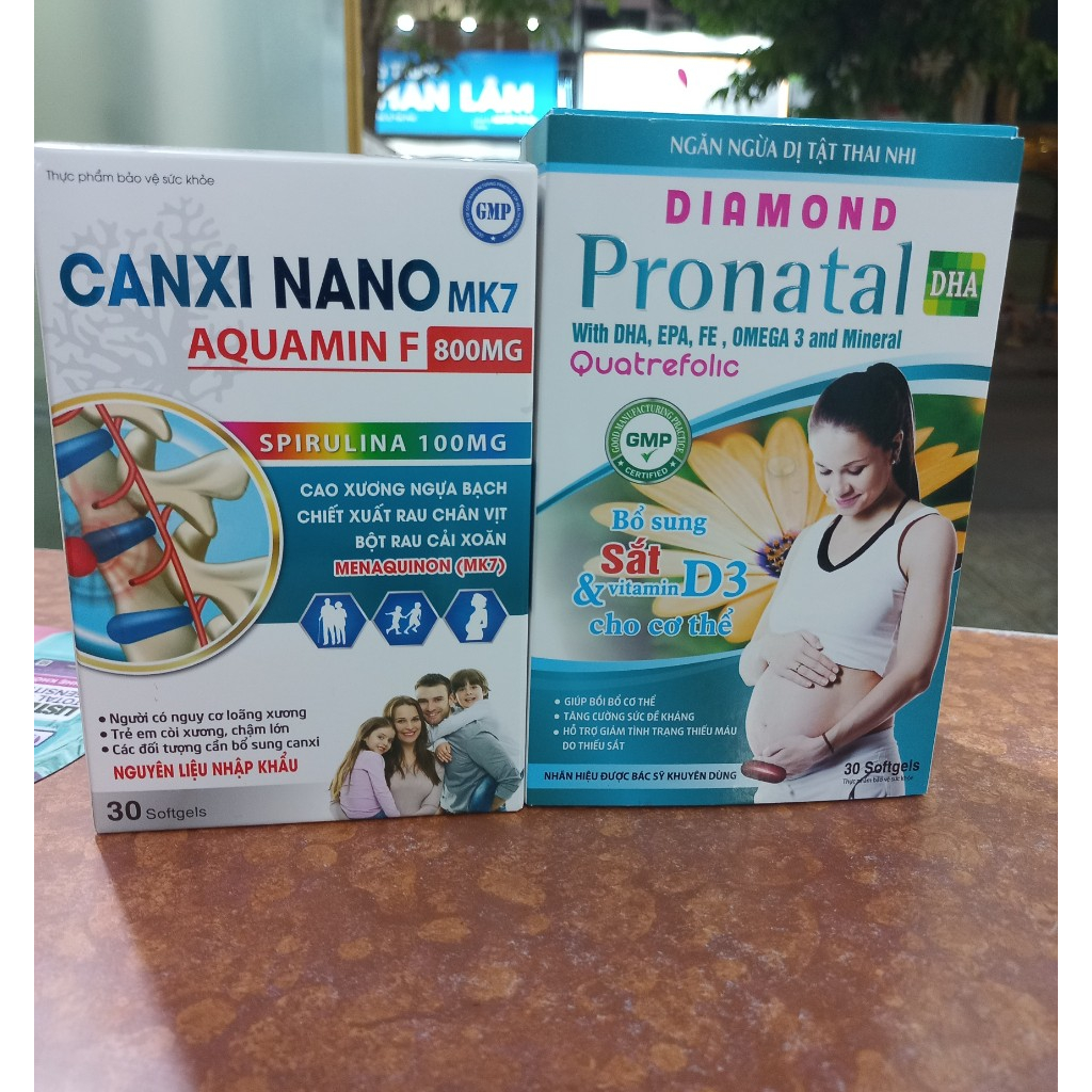 BỘI ĐÔI CANXI NANO VÀ VITAMIN PRONATAL CHO MẸ BẦU CHỐNG DỊ TẬT CHO BÉ