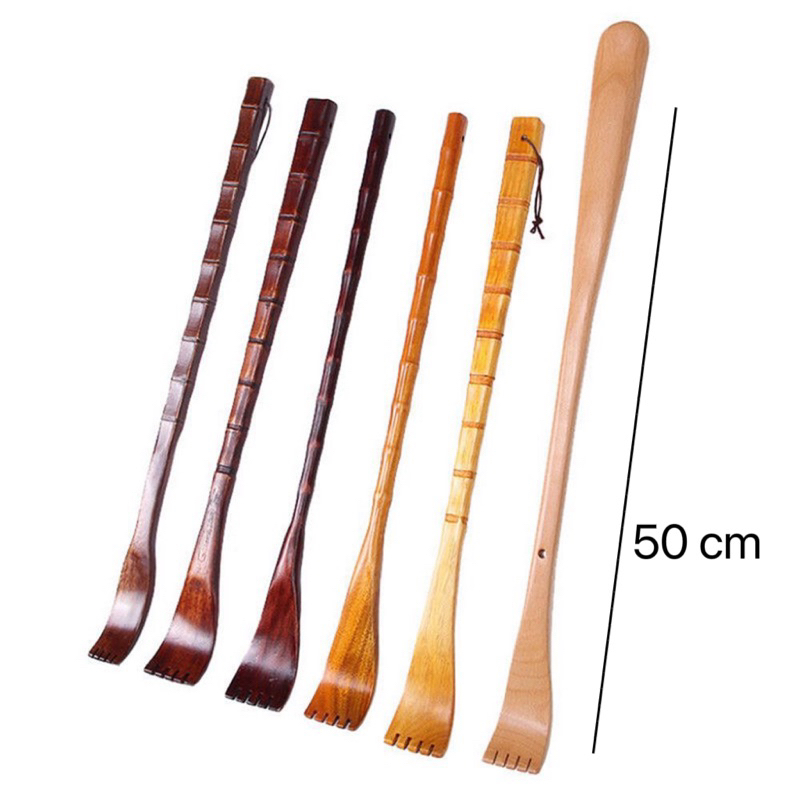 Cây gãi lưng đấm lưng giảm ngứa 50cm bằng gỗ cao cấp phủ sơn chống trày cầm chắc tay hàng VNXK Mộc Tâm Hoa