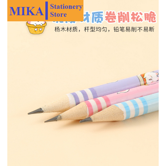 Bút chì MIKA Hộp 6 cái Mẫu mã dễ thương bằng gỗ dùng để vẽ dành cho học sinh sinh viên BC03