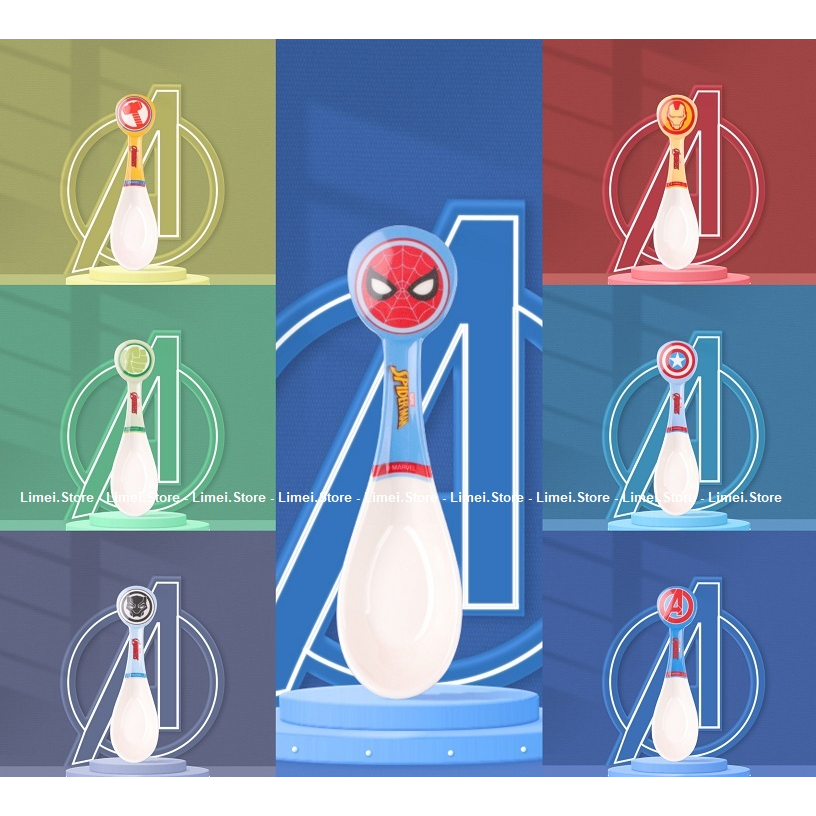 Muỗng súp muỗng ăn melamine Disney cho bé logo icon siêu anh hùng Spiderman Captain Ironman Avengers Hulk Thor cực cool