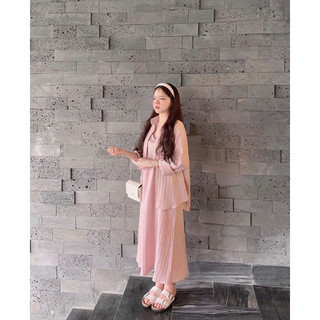 SET ĐẦM DÂY KÈM SƠ MI 2MÀU