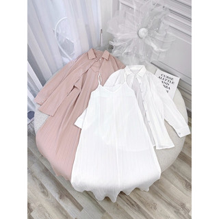 SET ĐẦM DÂY KÈM SƠ MI 2MÀU