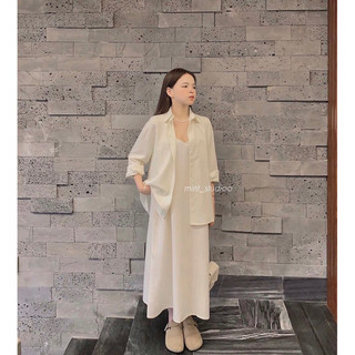 SET ĐẦM DÂY KÈM SƠ MI 2MÀU