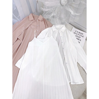 SET ĐẦM DÂY KÈM SƠ MI 2MÀU