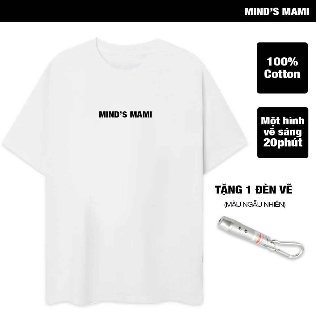 Áo Thun Art Light Vẽ Bằng Ánh Sáng Cotton 100% Trắng - MIND'S MAMI Local Brand