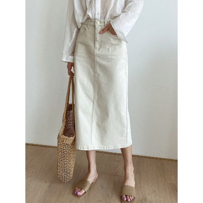 Chân váy jeans dài