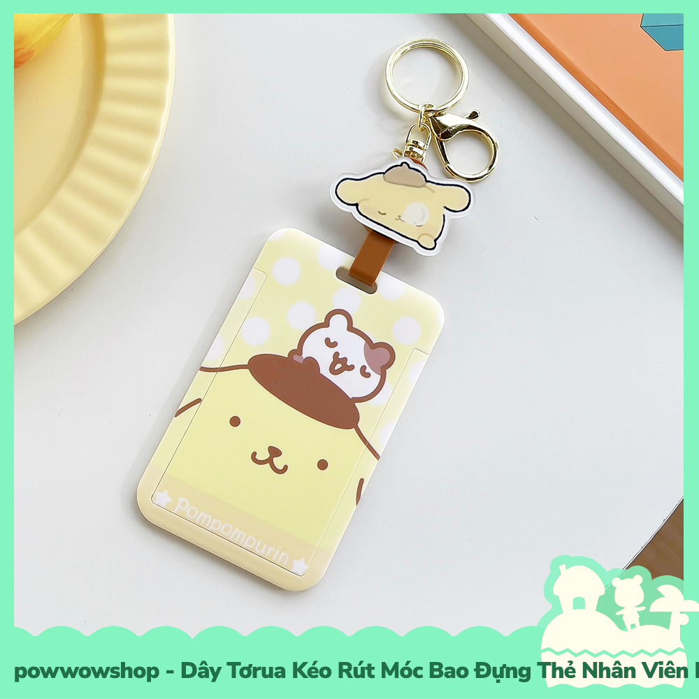 [Sẵn VN - Hỏa Tốc] Dây Tơrua Kéo Rút Móc Bao Đựng Thẻ Nhân Viên Nhựa ABS Phong Cách Nhân Vật Hoạt Hình Sanrio Cute Face