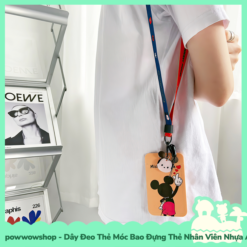 [Sẵn VN - Hỏa Tốc] Dây Đeo Thẻ Móc Bao Đựng Thẻ Nhân Viên Nhựa ABS Phong Cách Nhân Vật Hoạt Hình Micke, Sponge &amp; Pooh
