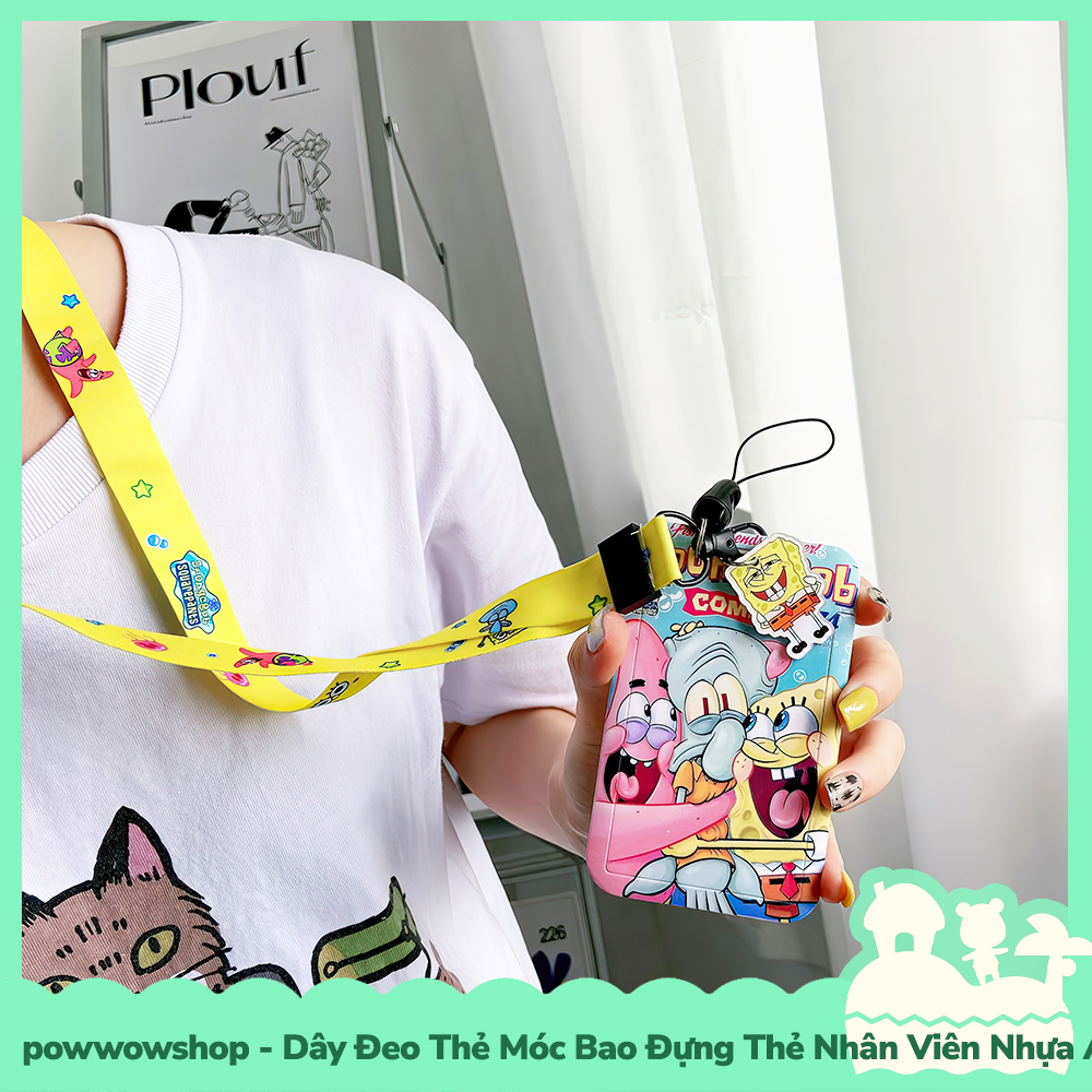 [Sẵn VN - Hỏa Tốc] Dây Đeo Thẻ Móc Bao Đựng Thẻ Nhân Viên Nhựa ABS Phong Cách Nhân Vật Hoạt Hình Micke, Sponge &amp; Pooh