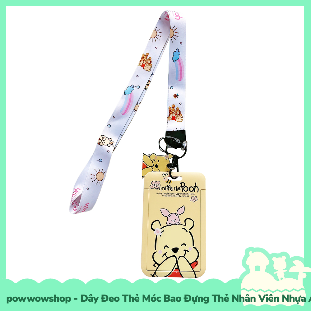 [Sẵn VN - Hỏa Tốc] Dây Đeo Thẻ Móc Bao Đựng Thẻ Nhân Viên Nhựa ABS Phong Cách Nhân Vật Hoạt Hình Micke, Sponge &amp; Pooh