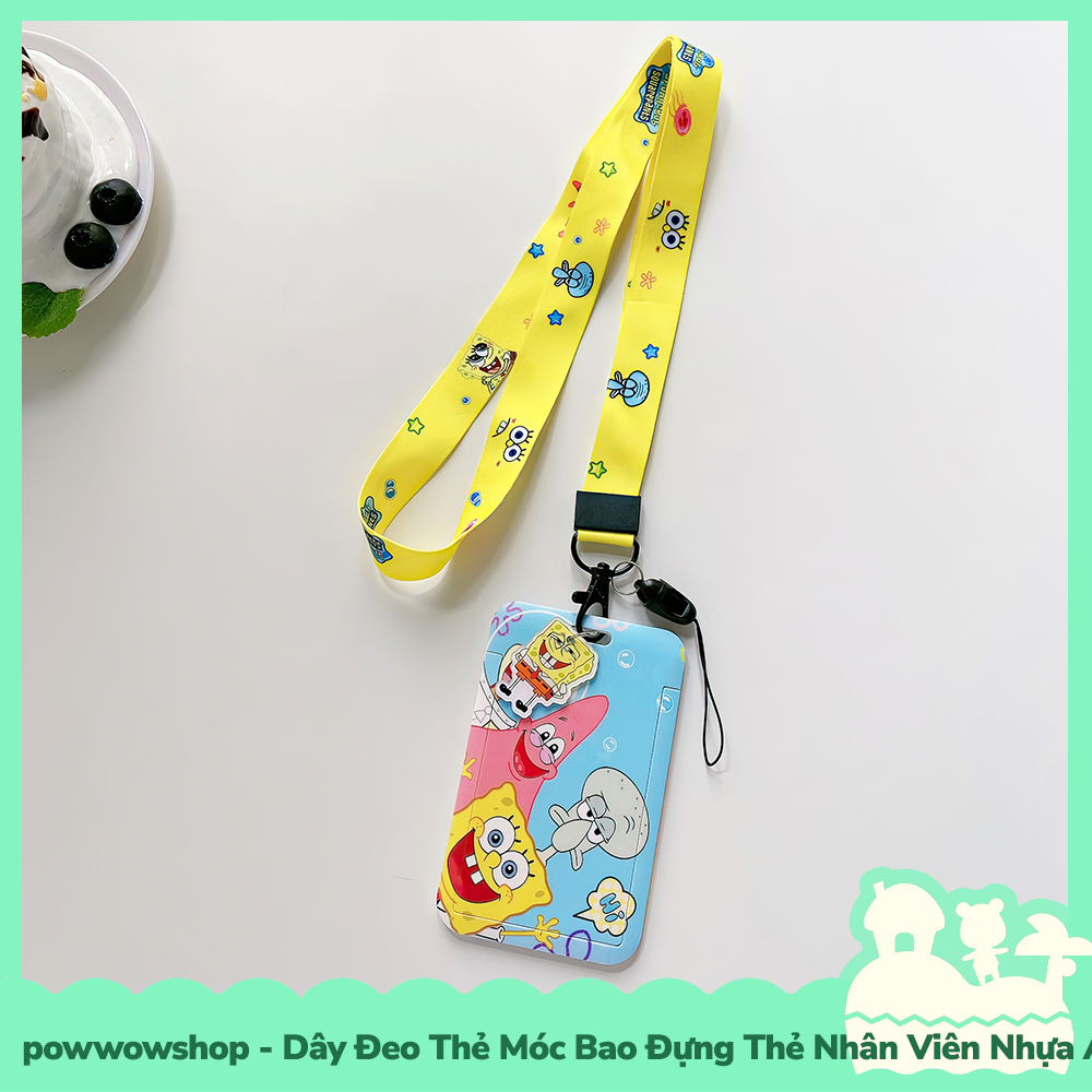 [Sẵn VN - Hỏa Tốc] Dây Đeo Thẻ Móc Bao Đựng Thẻ Nhân Viên Nhựa ABS Phong Cách Nhân Vật Hoạt Hình Micke, Sponge &amp; Pooh