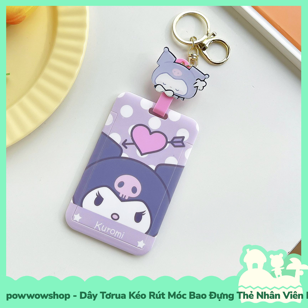 [Sẵn VN - Hỏa Tốc] Dây Tơrua Kéo Rút Móc Bao Đựng Thẻ Nhân Viên Nhựa ABS Phong Cách Nhân Vật Hoạt Hình Sanrio Cute Face