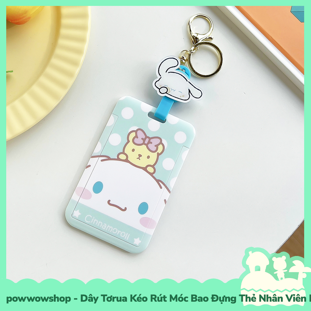 [Sẵn VN - Hỏa Tốc] Dây Tơrua Kéo Rút Móc Bao Đựng Thẻ Nhân Viên Nhựa ABS Phong Cách Nhân Vật Hoạt Hình Sanrio Cute Face