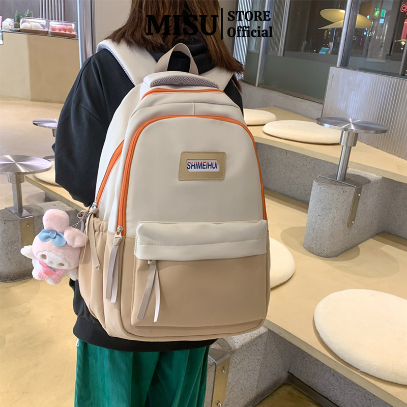 Balo nữ đi học thời trang giá rẻ MISU cặp đi học nam nữ đẹp dễ thương phong cách đeo vai unisex