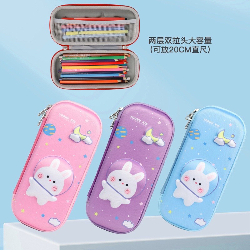 [SỈ BUÔN] Hộp Đựng Bút Họa Tiết In Nổi 3D Vải Chống Thấm Nước Nhiều Mẫu Cute Túi Chứa Viết Khóa Kéo Dễ Thương