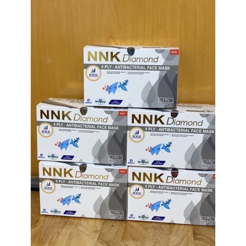 Khẩu trang y tế NNK diamond màu xám (hộp/50 chiếc)