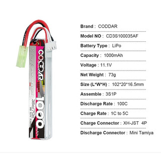 Pin sạc coddar m4 1000mah/35c/11.1v lipo battery