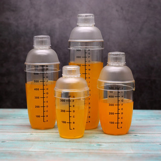 Bình lắc shaker nhựa trong chia vạch đen 350ml-530ml-700ml-1000ml