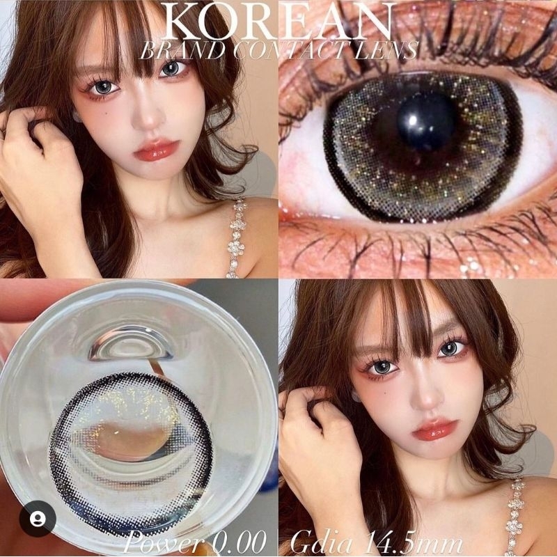 (0 đến 6.5 độ) Lens mắt Calla/ New Gen Gray kính áp tròng xám tây có viền ánh nhũ giãn to size L 14.5mm