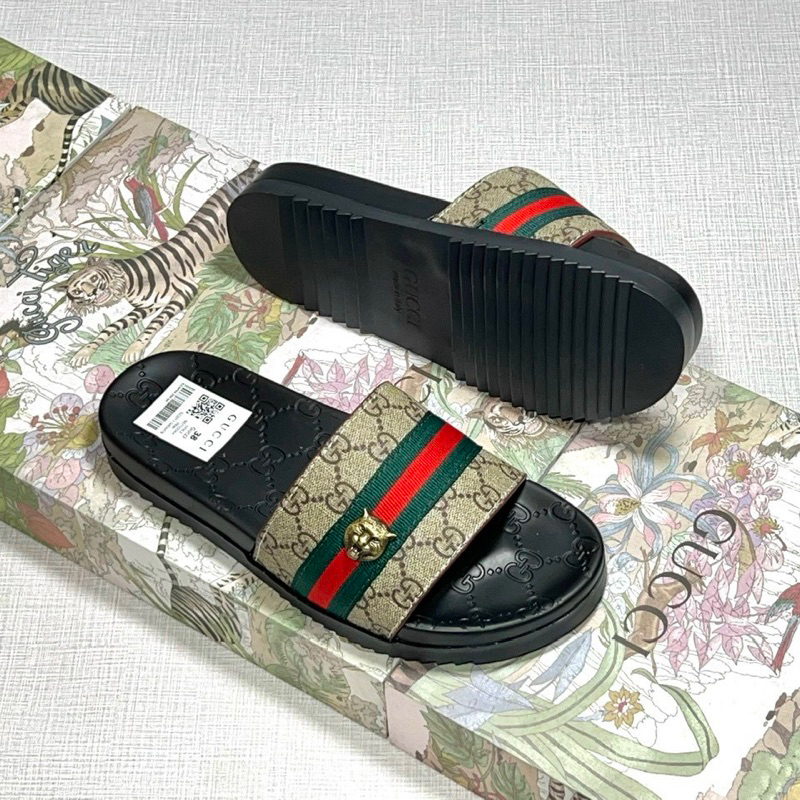 Dép da nam quai ngang Vàng đế hộp mới nhất kèm video