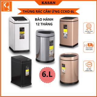 Thùng rác cảm ứng CCKO, thùng rác thông minh tự động đóng mở, chất liệu inox, dung tích 6L