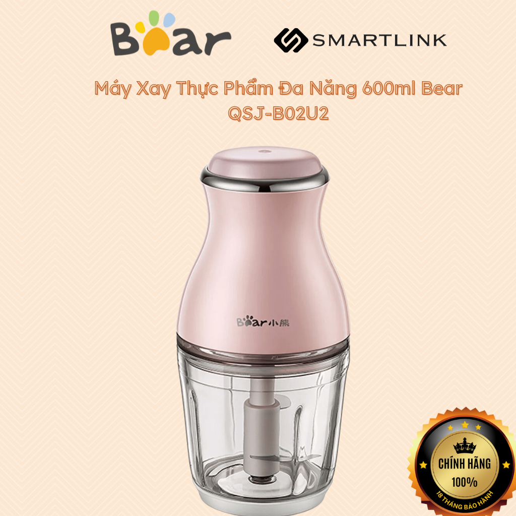 Máy Xay Thực Phẩm Đa Năng 600ml Bear QSJ-B02U2 - Chính Hãng - Bảo Hành 18 Tháng