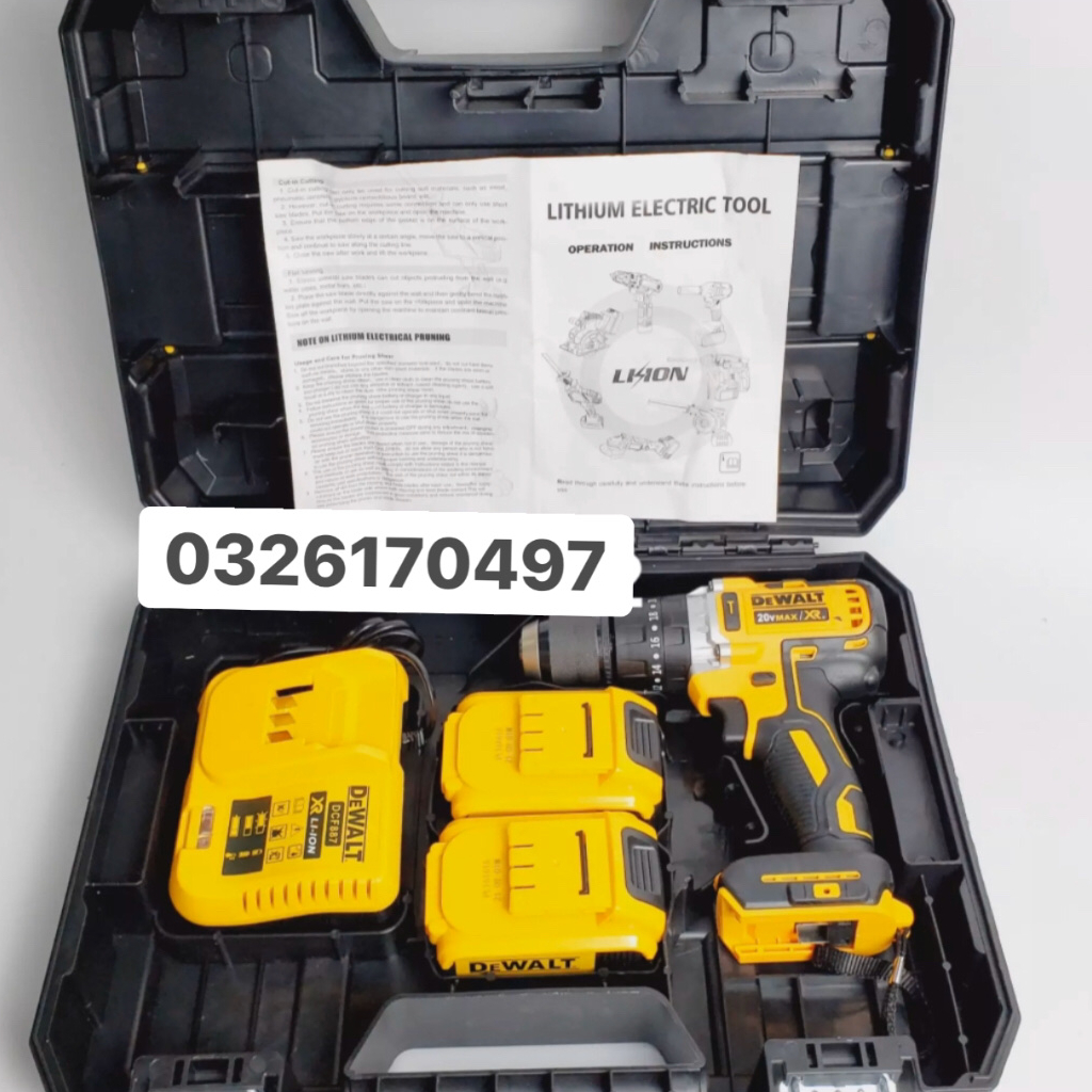 Máy khoan pin dewalt 20v,máy khoan cầm tay đầu auto lock thép 13mm bảo hành 12 tháng.