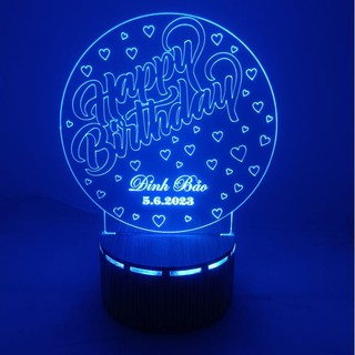 Bộ đèn led Happy Birthday khắc tên ngày sinh theo yêu cầu